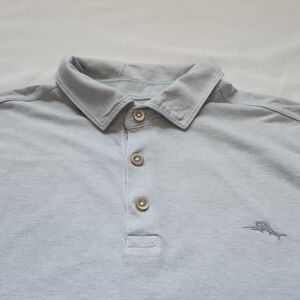 Tommy Bahama Light Gray Polo 3 Button Shirt - (Large)